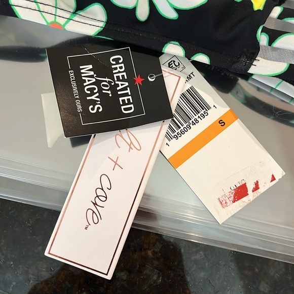 NWT SALT + COVE Women Daisy Floral Black Bikini Bottoms Swimsuit S Small - Picture 5 of 6